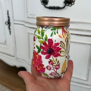 Handcrafted Floral Candle Holder Lantern